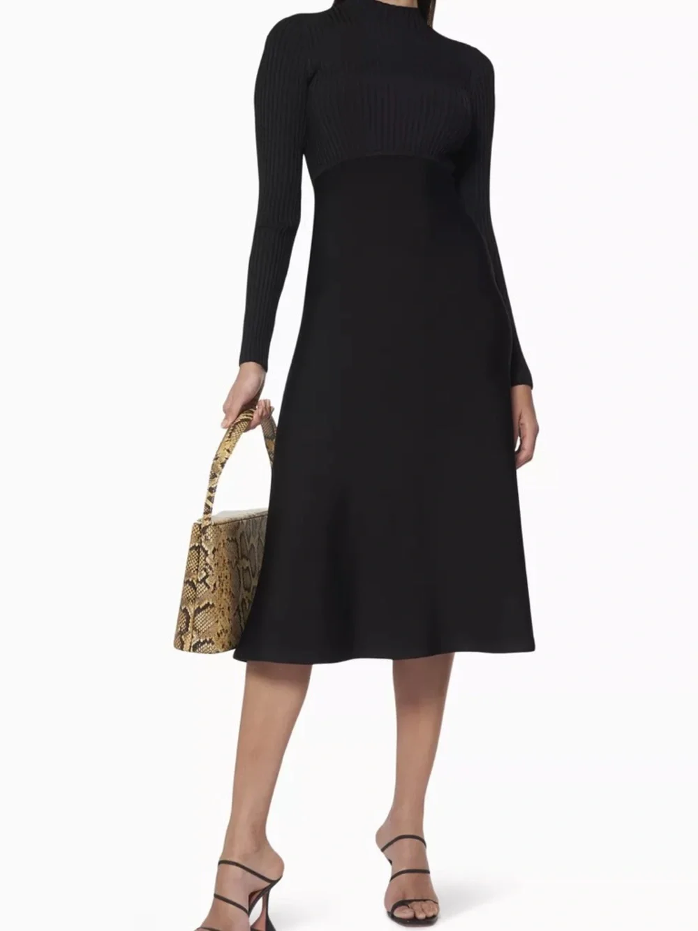 THEORY Compact Ribbed Midi Dress - Picture 2 of 11